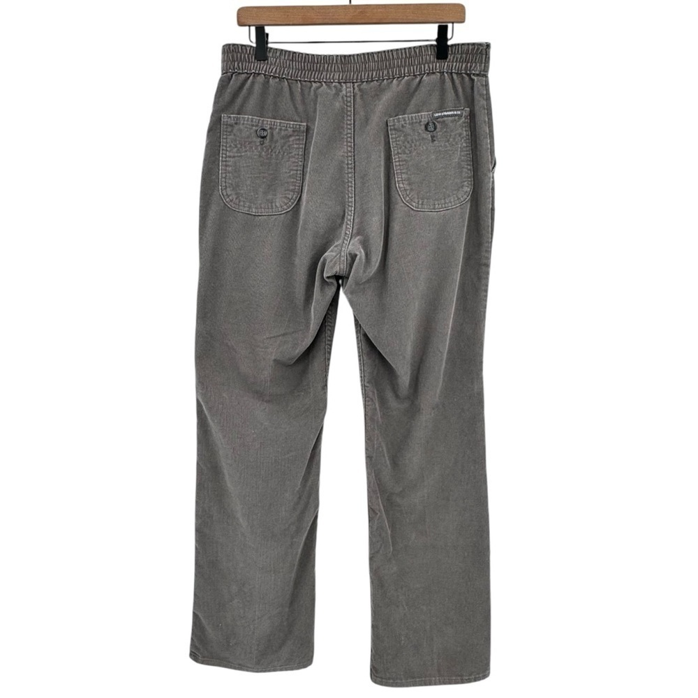 Vintage 80s Levi's Corduroy Pants High Rise Straight Leg Loose Fit Gray | 33" - Picture 8 of 14